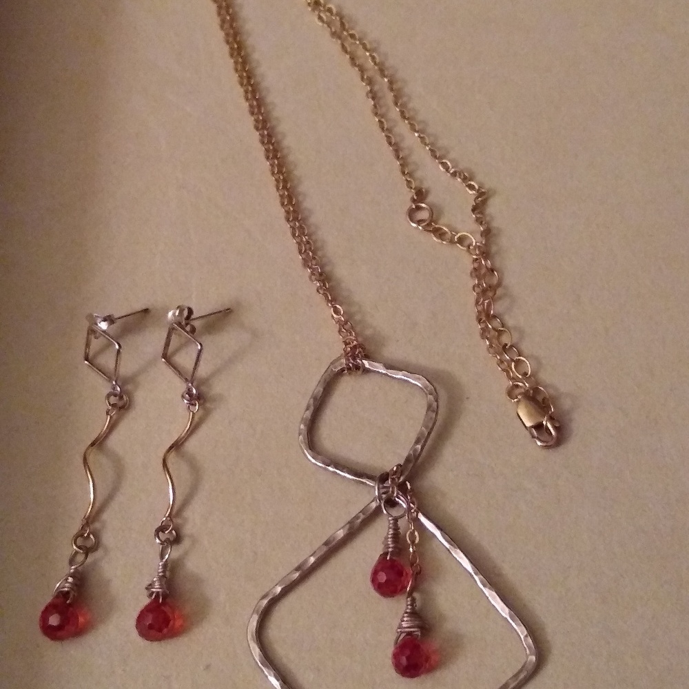 Citrine gemstone w/ Silver & Gold adornments